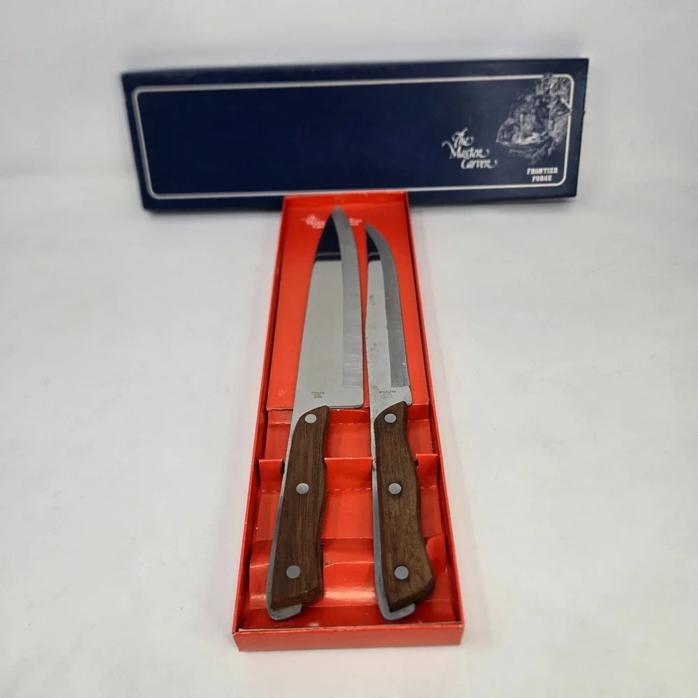 Vintage Kitchen Knife Set Lot 9 Piece Reo Sheffield Master Carver Royal Cutlery